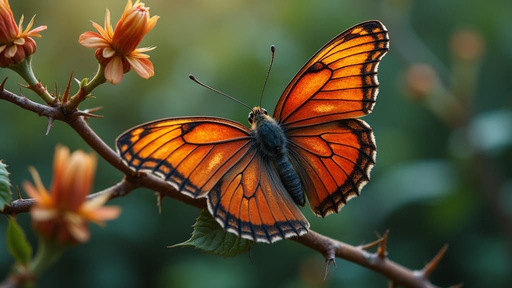 Iron Butterfly on Thorny Vine