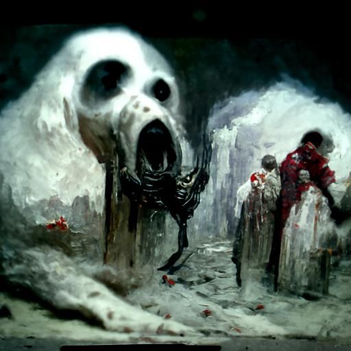 Terrifying Horror Scene in Doré Style