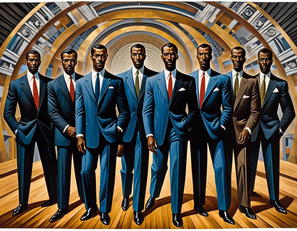 Businessmen in Social Realism Style