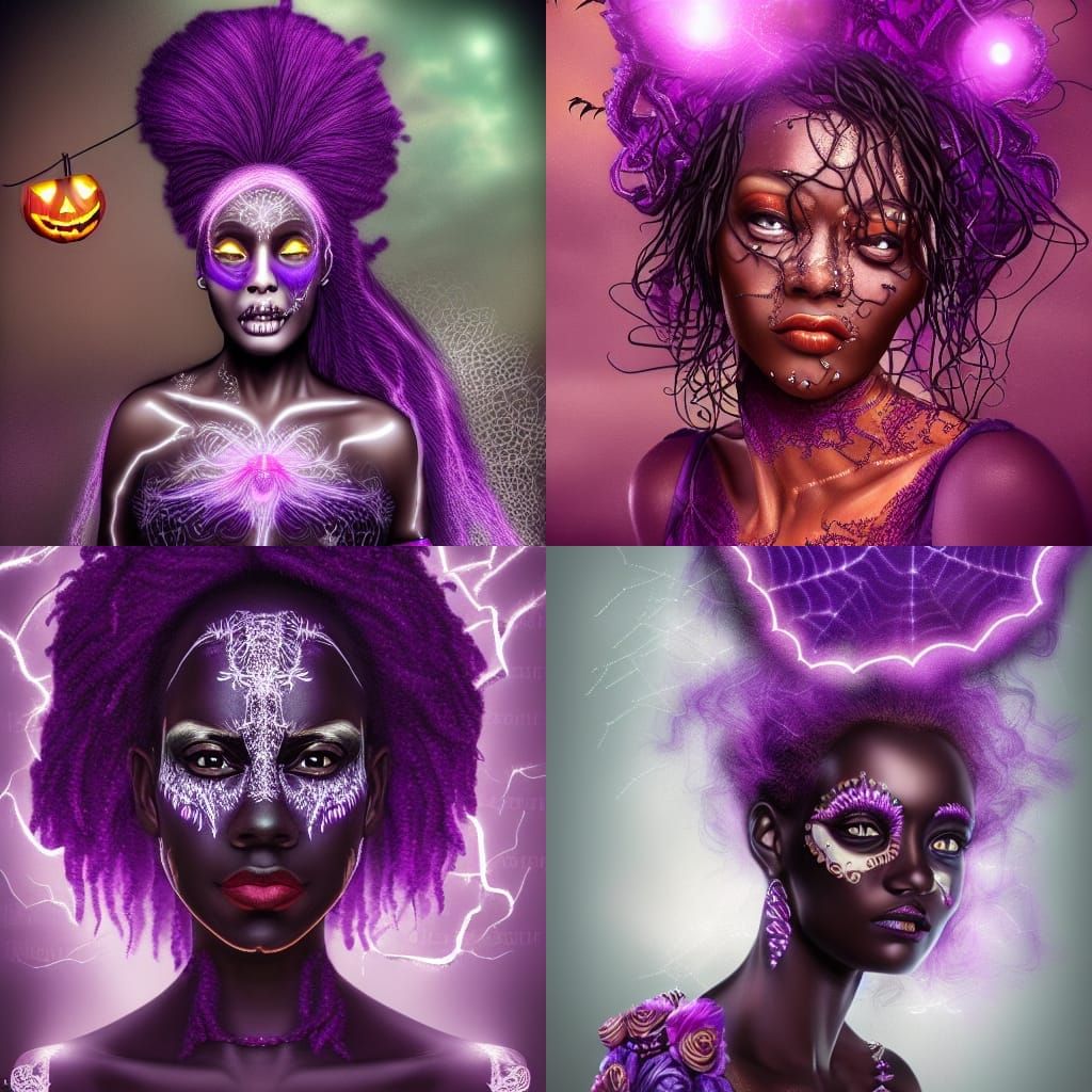 Halloween Goddess Portrait in Creative Digital Illustration