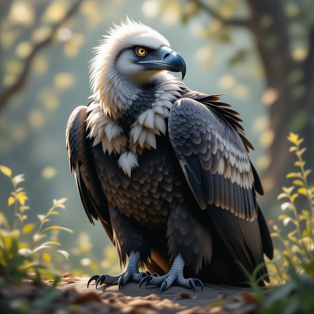 Majestic Woman Vulture Watching in Photorealistic Detail