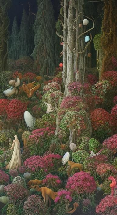 Weightless Fairytale: An Intricate Mixed Media Rendering