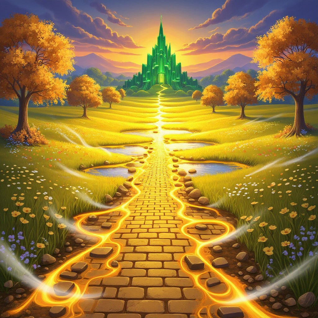 Surreal Yellow Brick Road: Golden Magic Spreads