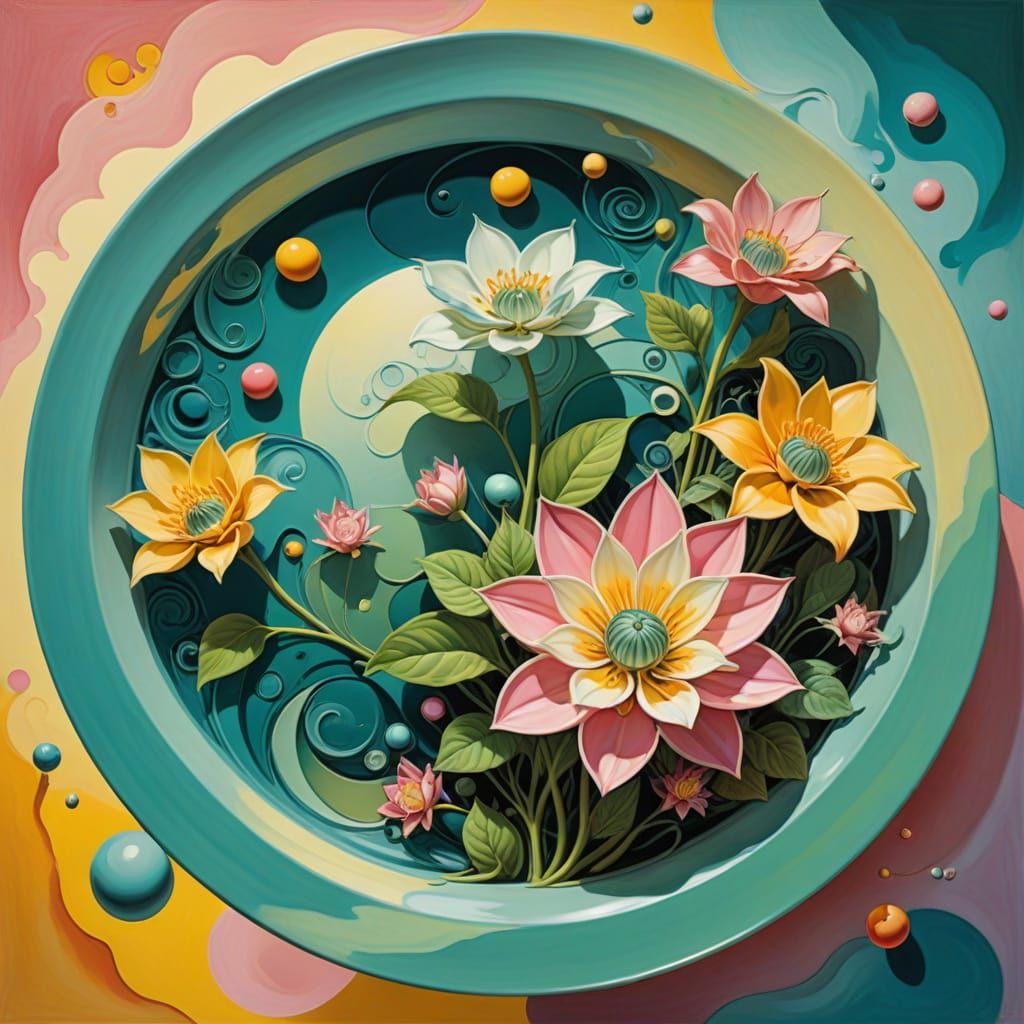 Surreal Blooms Float in Vibrant Pastel Hues