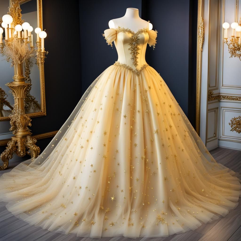 Rococo Princess Dress with Crystal Stars