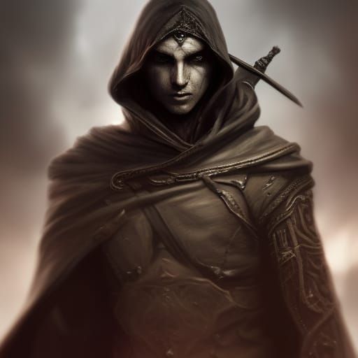 Shadar-kai Rogue with Sword and Dagger