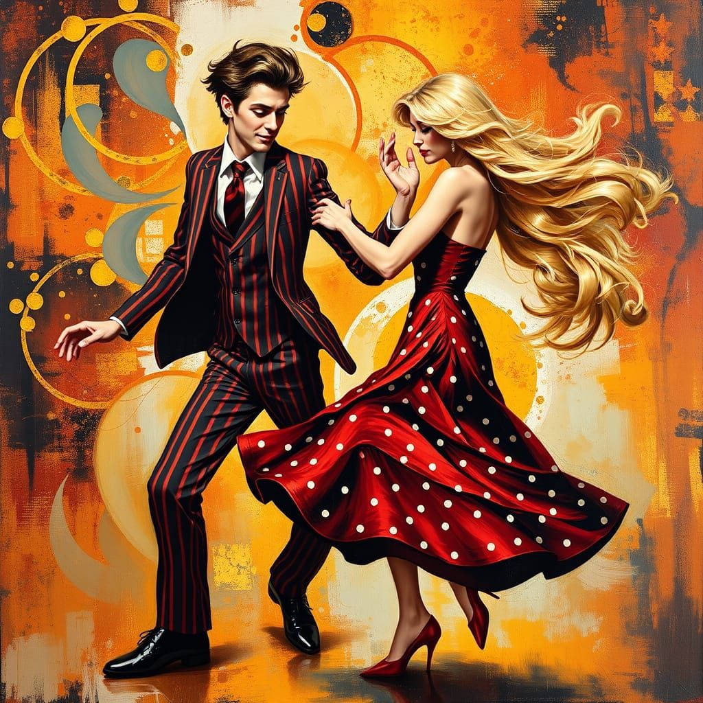 Rockabilly Scientist in Impressive Oil Painting