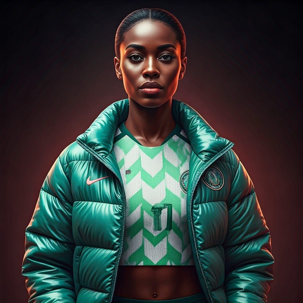 Beautiful Woman in Stadium with Hyperdetailed Lighting