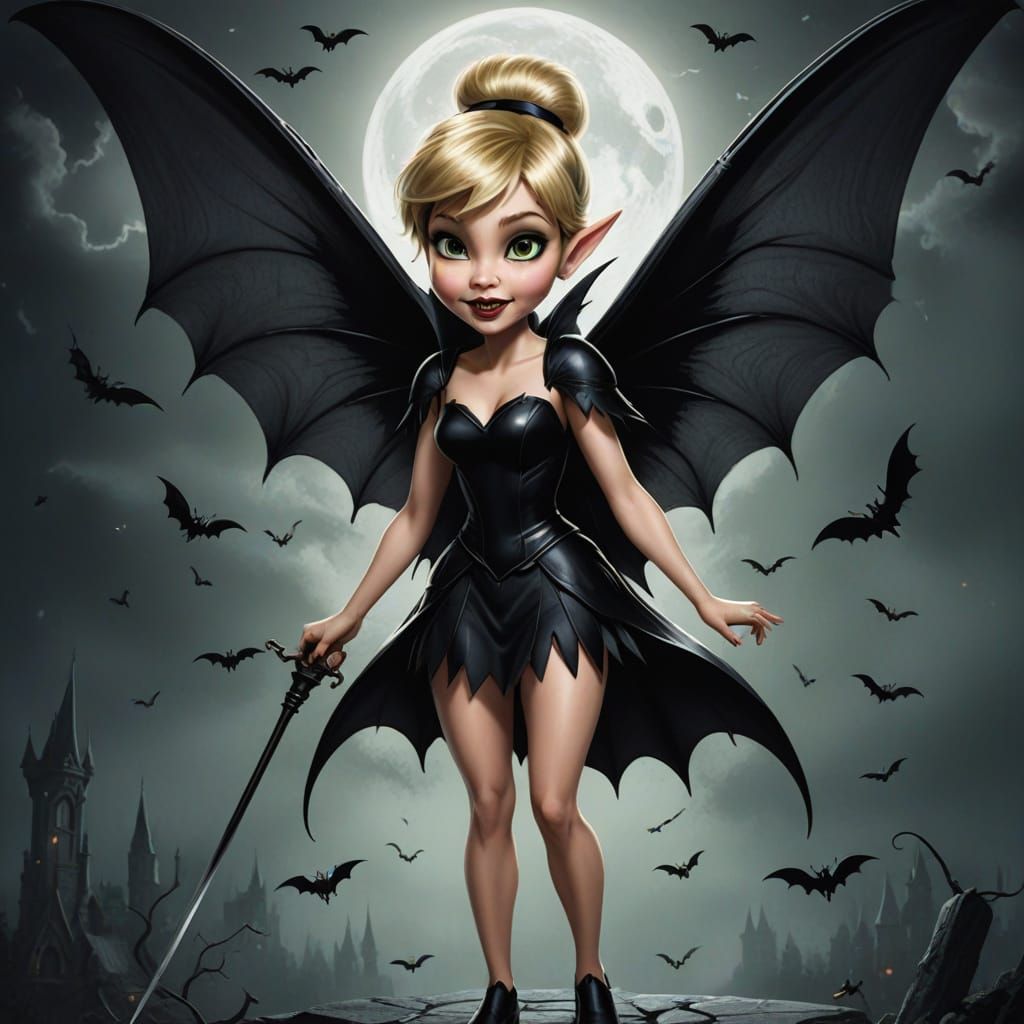 Tinkerbell as Vampire with Bat Wings
