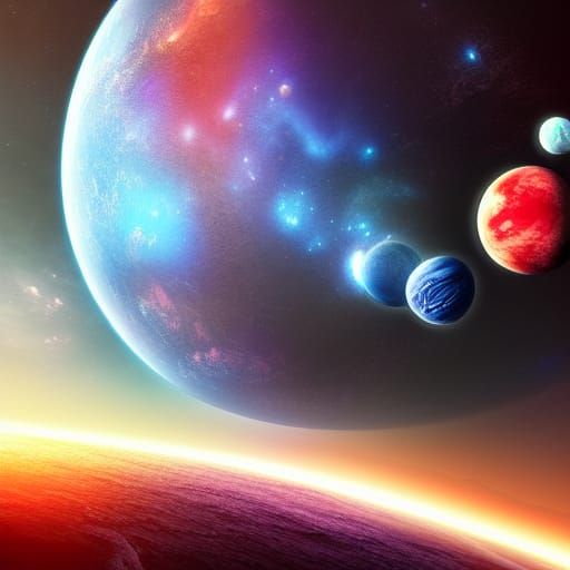 Dramatic Cosmic Planet in Digital Matte Painting