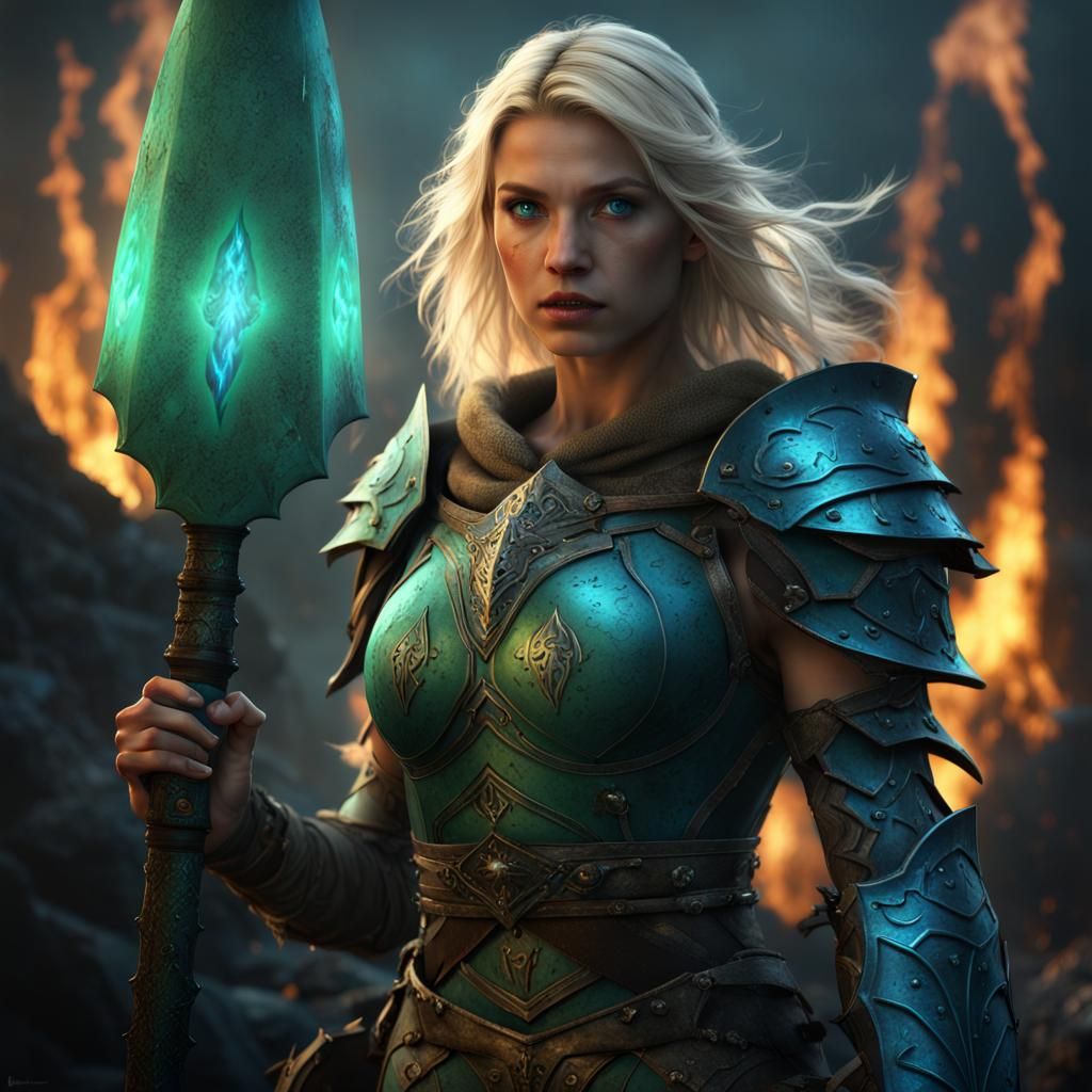 Warrior Girl Guardian of the Abyss: Fantasy Concept Art