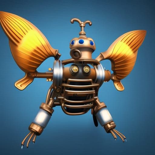 Steampunk Mechanical Pokemon: 3D Digital Art