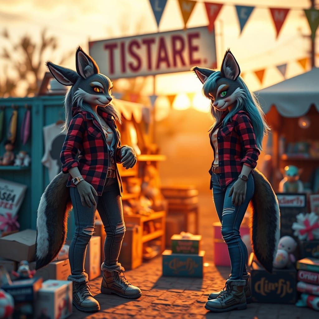 Furry Vixens Build Whimsical Toy Store at Charity Campsite