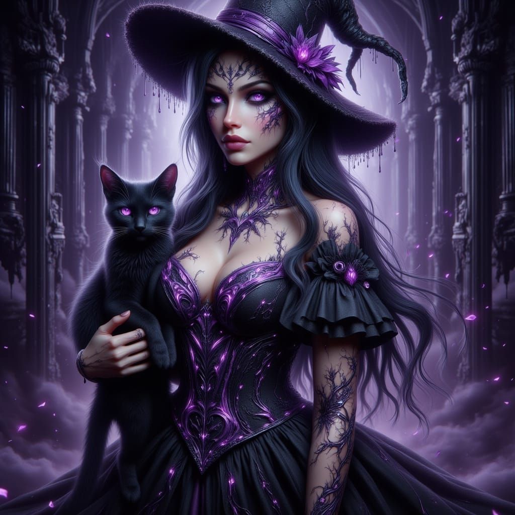 Victorian Witch in Mystical Realism Style
