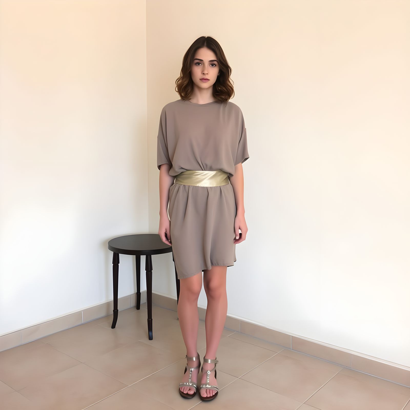 Young Woman in Elegant, Casual Attire