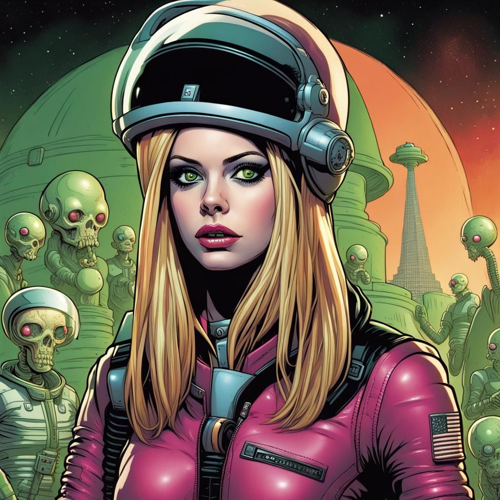 Martian Spy Girl Comic Book Art