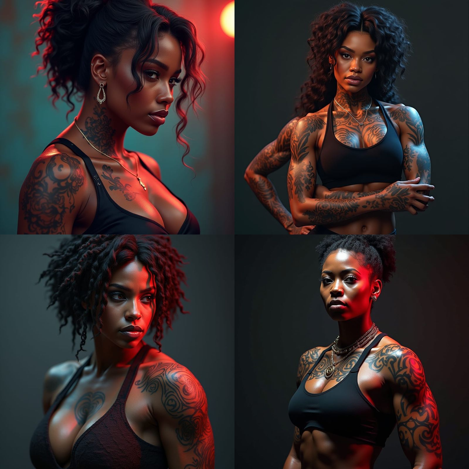 Detailed Portrait of a Tattooed Bodybuilder