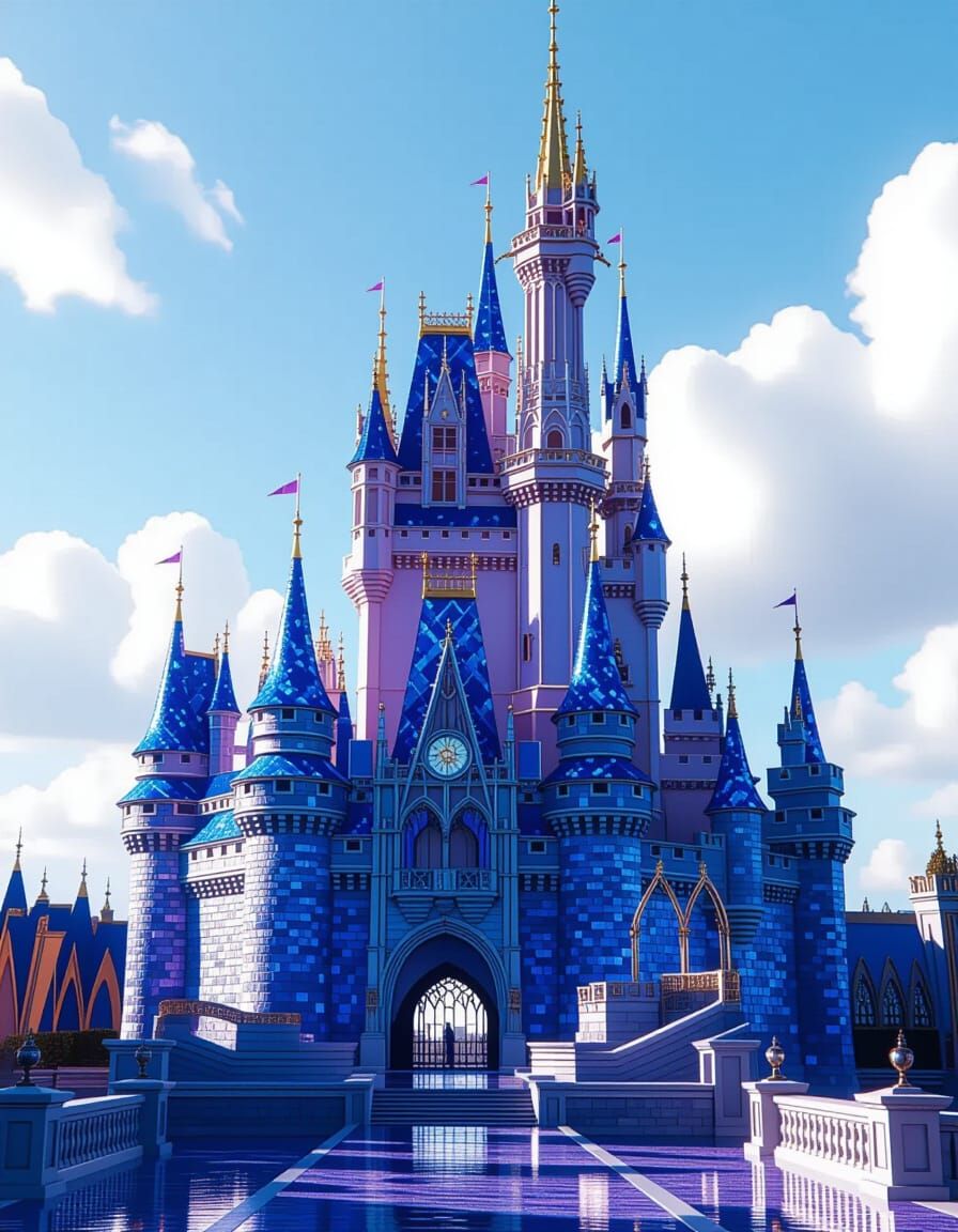 Majestic Crystal Castle in Modern Digital Art Style