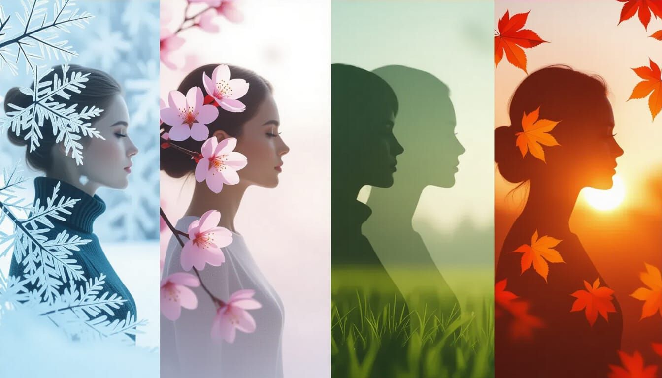 Glitchcore Silhouettes: A Surreal Portrait of Seasons