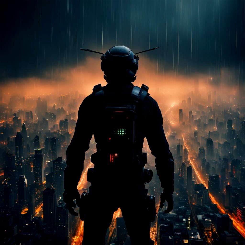 "Vulkan Jumper" - A Jetpack Unit of the Flying Squadron of the Police of "Tartaros" (Dark City)