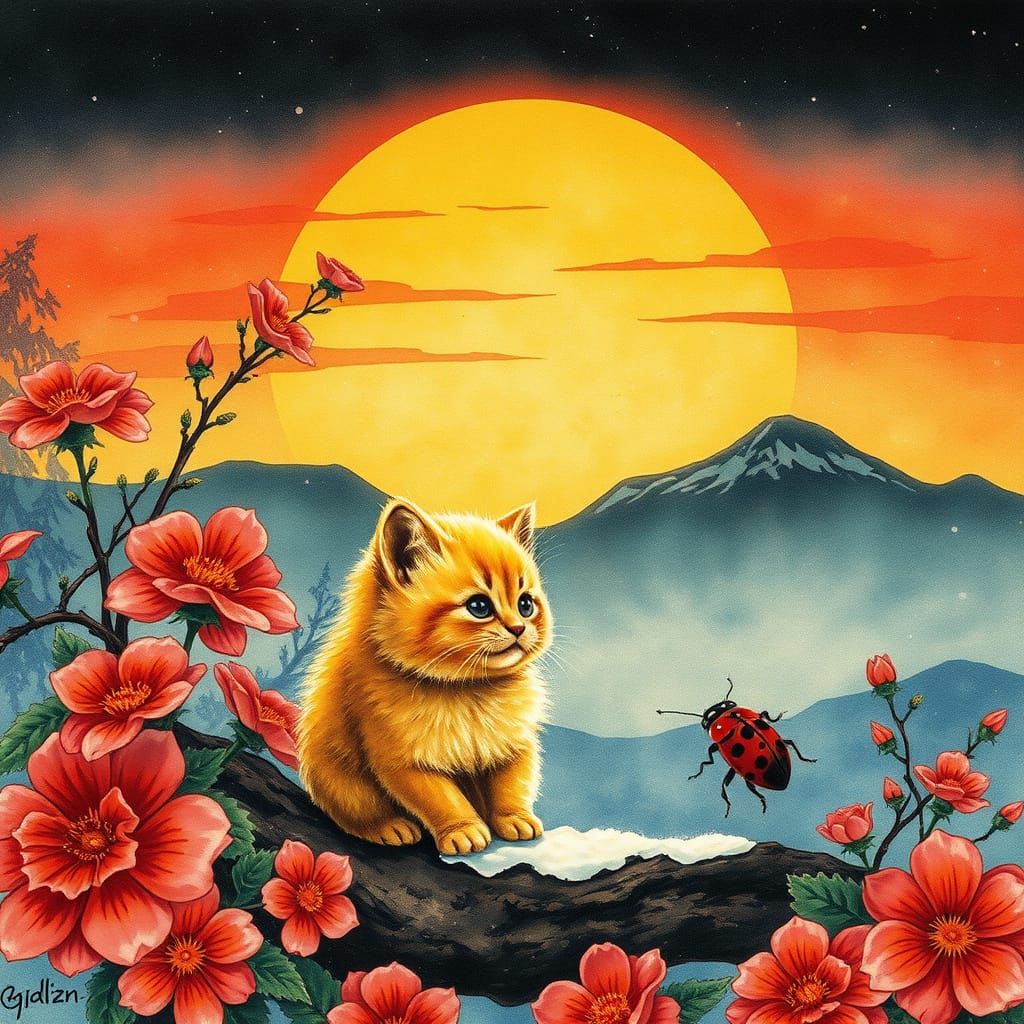 Whimsical Steampunk Sunset Fantasy