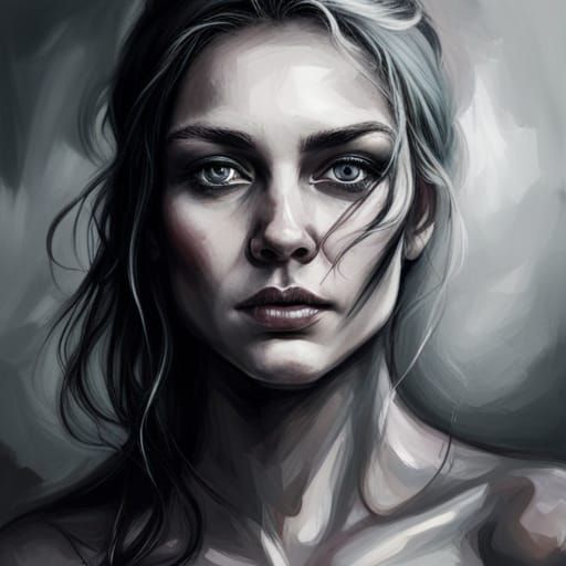 Hyperrealistic Portrait of Greek Goddess Nyx