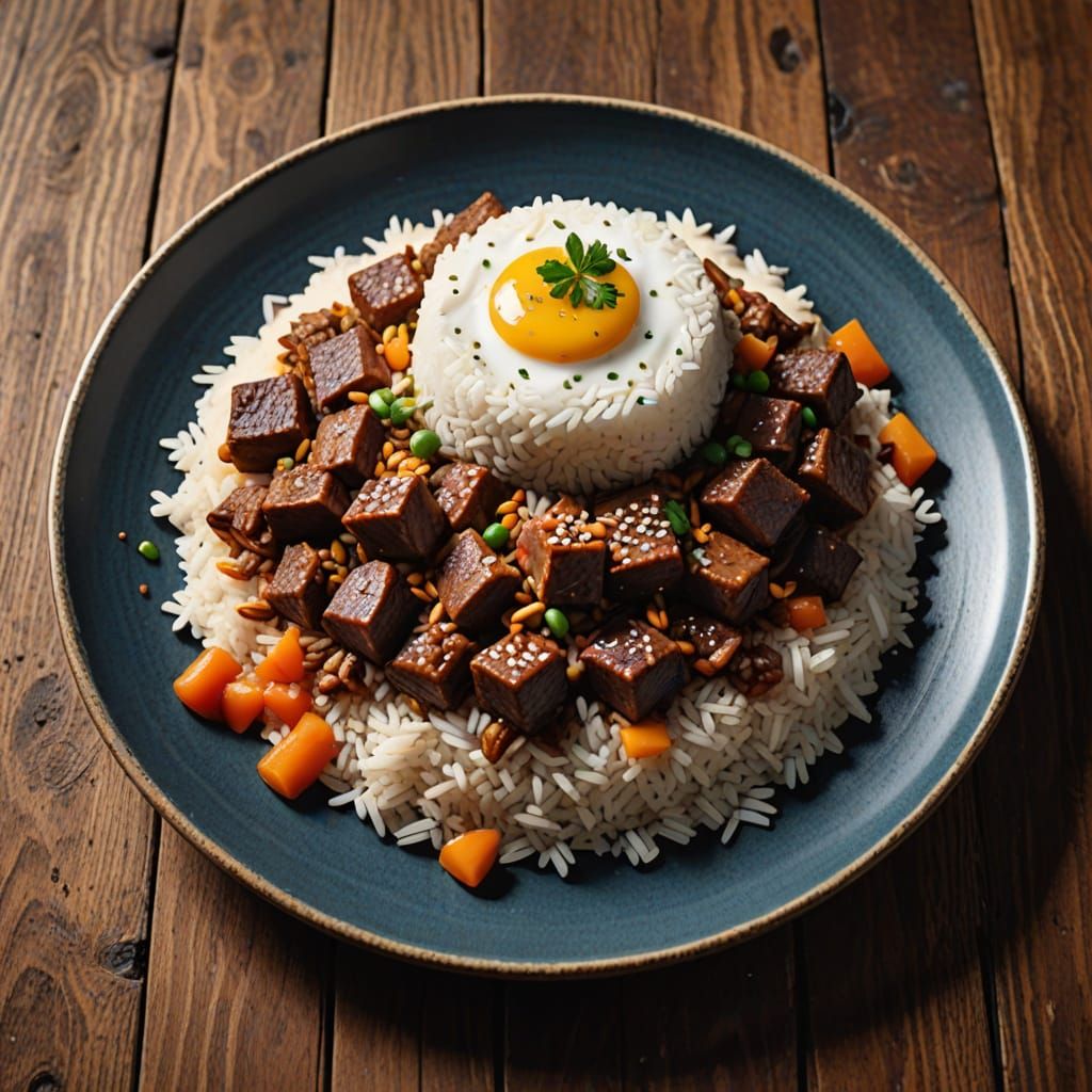 Arroz Tapado Splash Art in Culinary Magazine Style