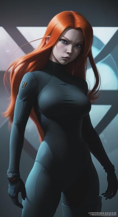 Kim Possible in Anime Style with Fine Details