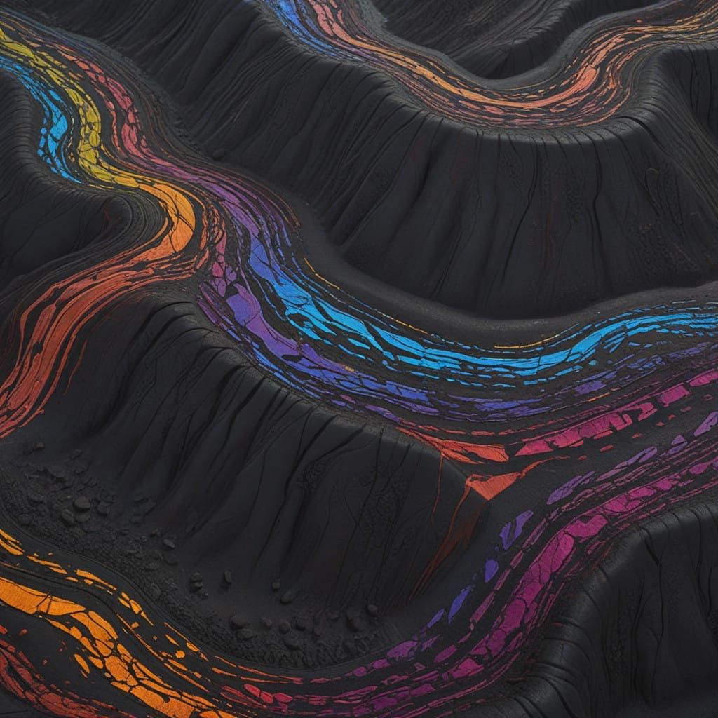Iridescent Mud Tracks in Dazzling Splendor