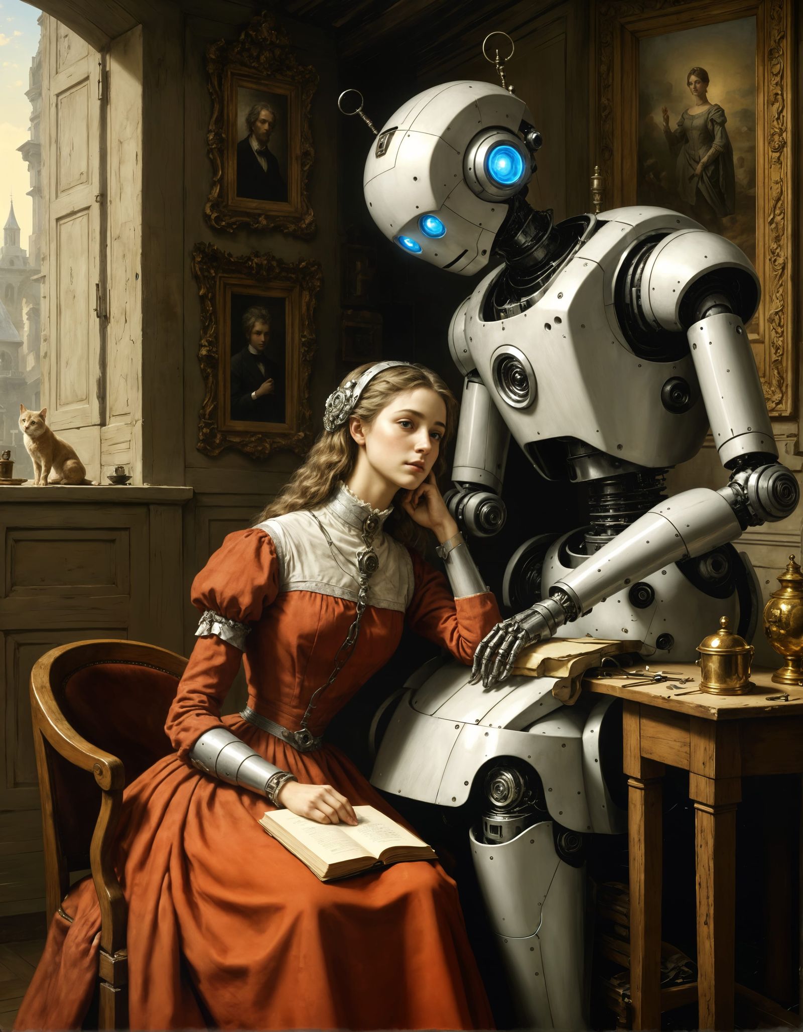 Robot Portrait in the Style of Gustave Dore