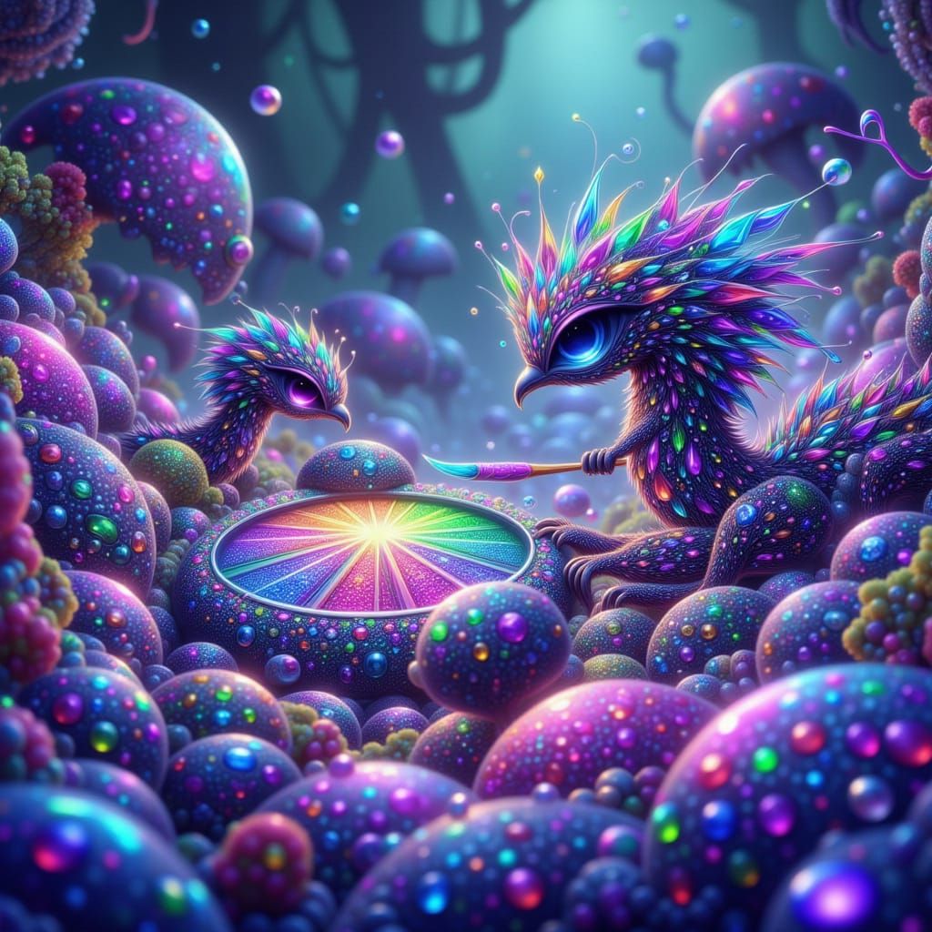 Whimsical Microbes Paint Fantastical Cell Wall in Concept Ar...