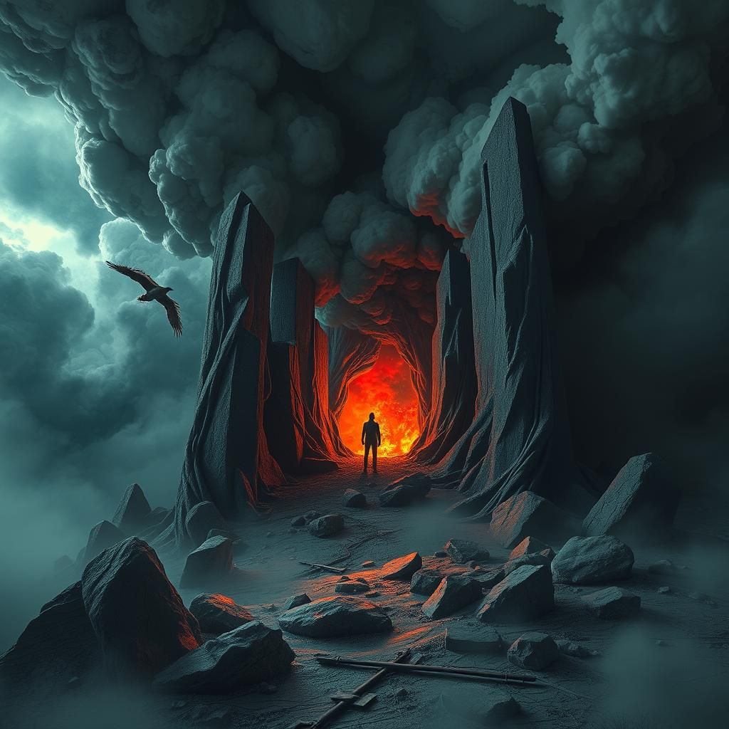 Dark Surreal Painting of Despair