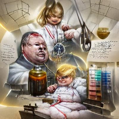 Dystopian Ritual in Sterile Lab: Fantasy Concept Art
