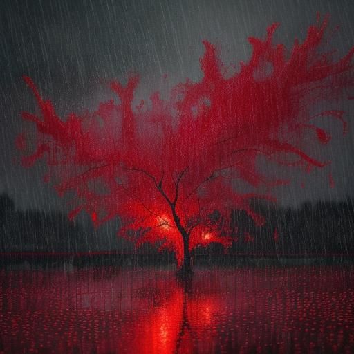 Pomegranate Rain: A Crimson Cascade