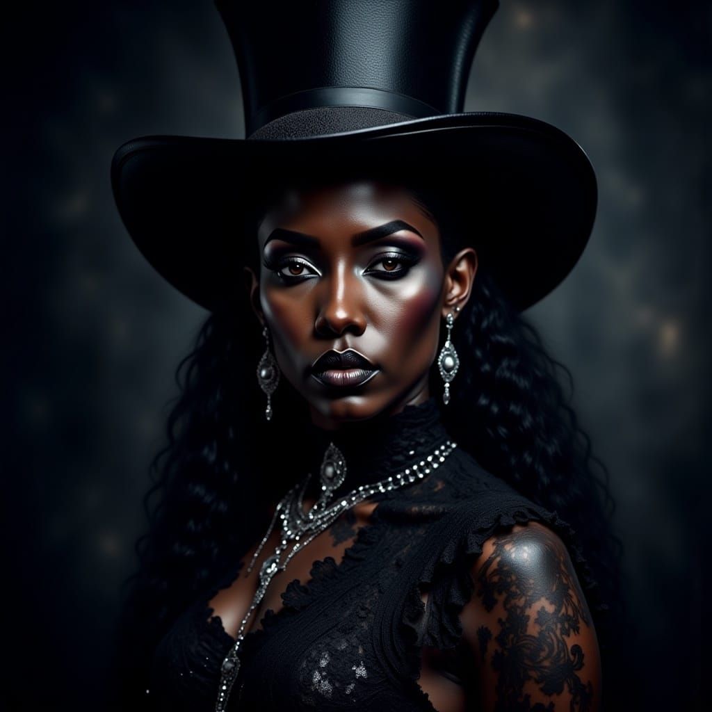 Gothic Woman Portrait with Intricate Details