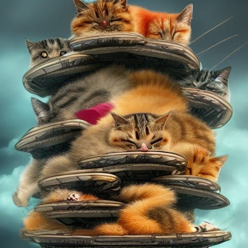 Detailed Cat Sushi: Digital Matte Painting