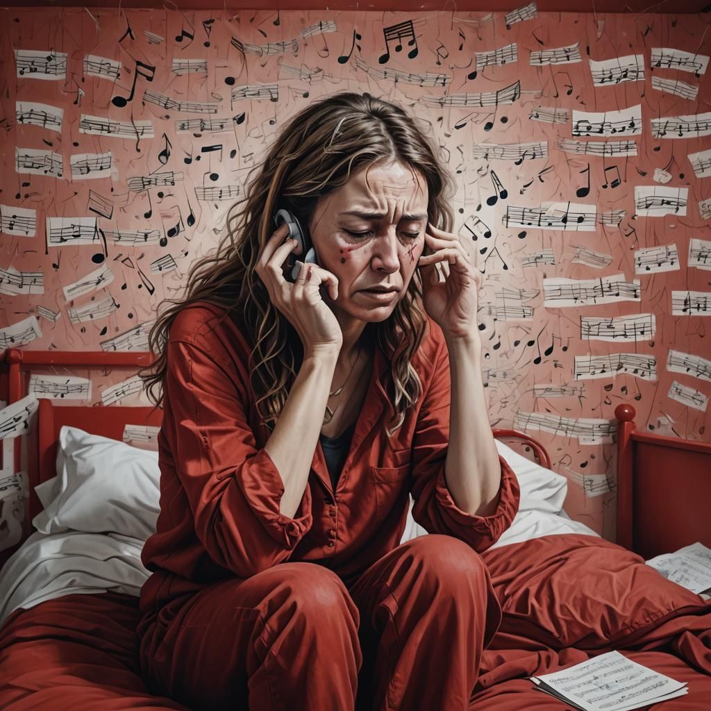 Distressed Woman and Troubled State as Impasto Painting