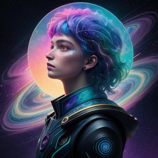 Astral Cosmic Illustration: Hope on a Stormy Day