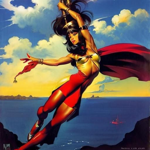 Epic Fantasy Illustration in Frazetta Style