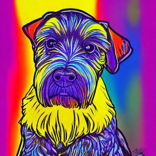 Geometric Pop Art Schnauzer in Bauhaus Style