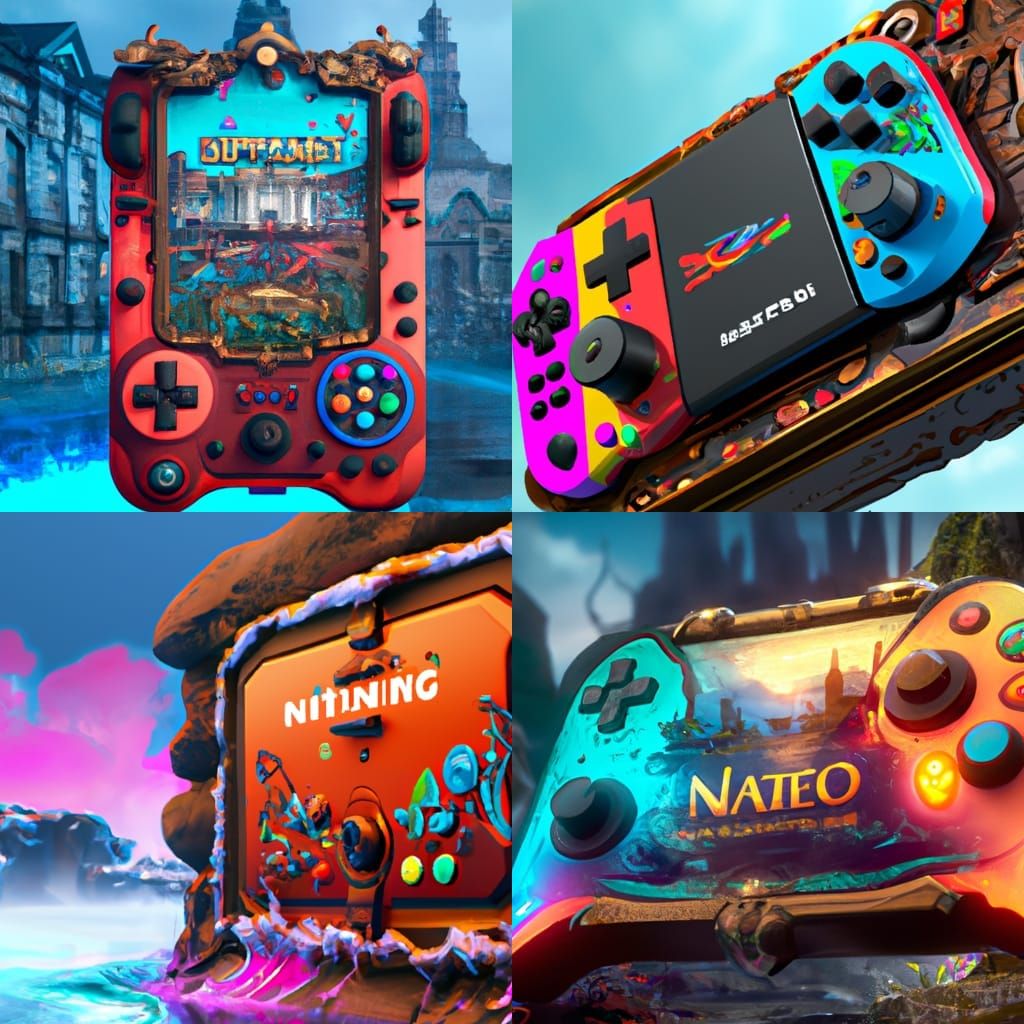 Nintendo Switch in Detailed Matte Painting Style