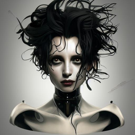 Edward Scissorhands Portrait in Art Nouveau Style