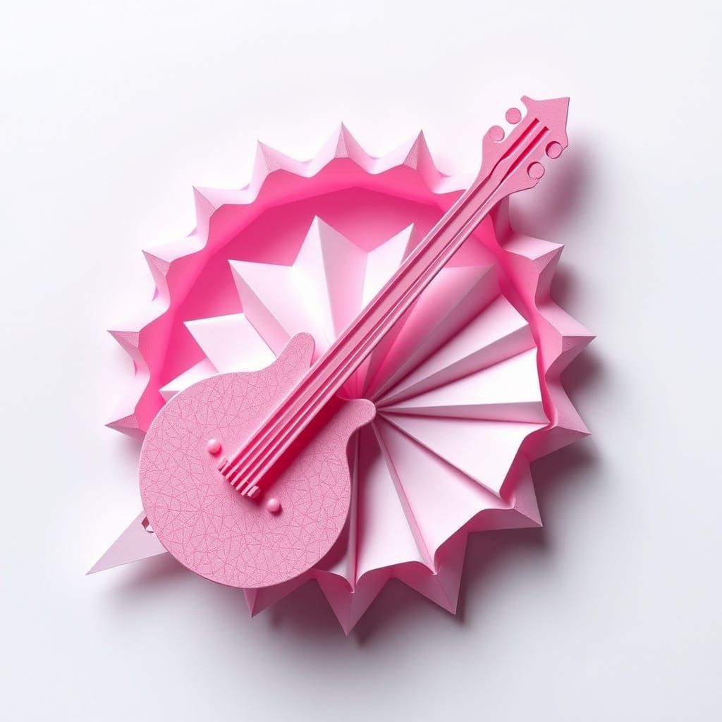 Groovy 8K Papercraft Bass in Origami Style