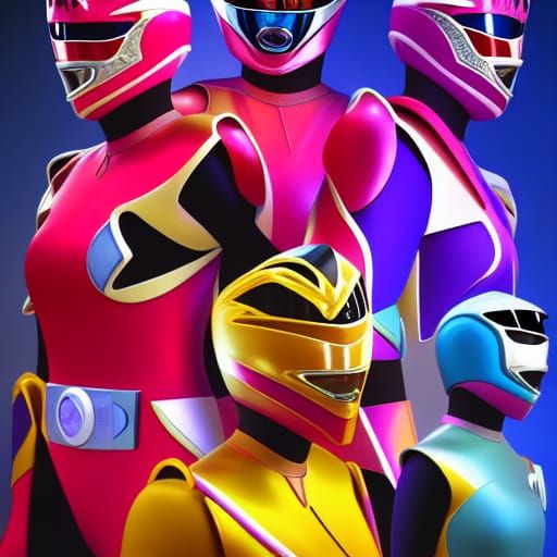 Power Rangers Reimagined: 3D Digital Art in Pixar Style
