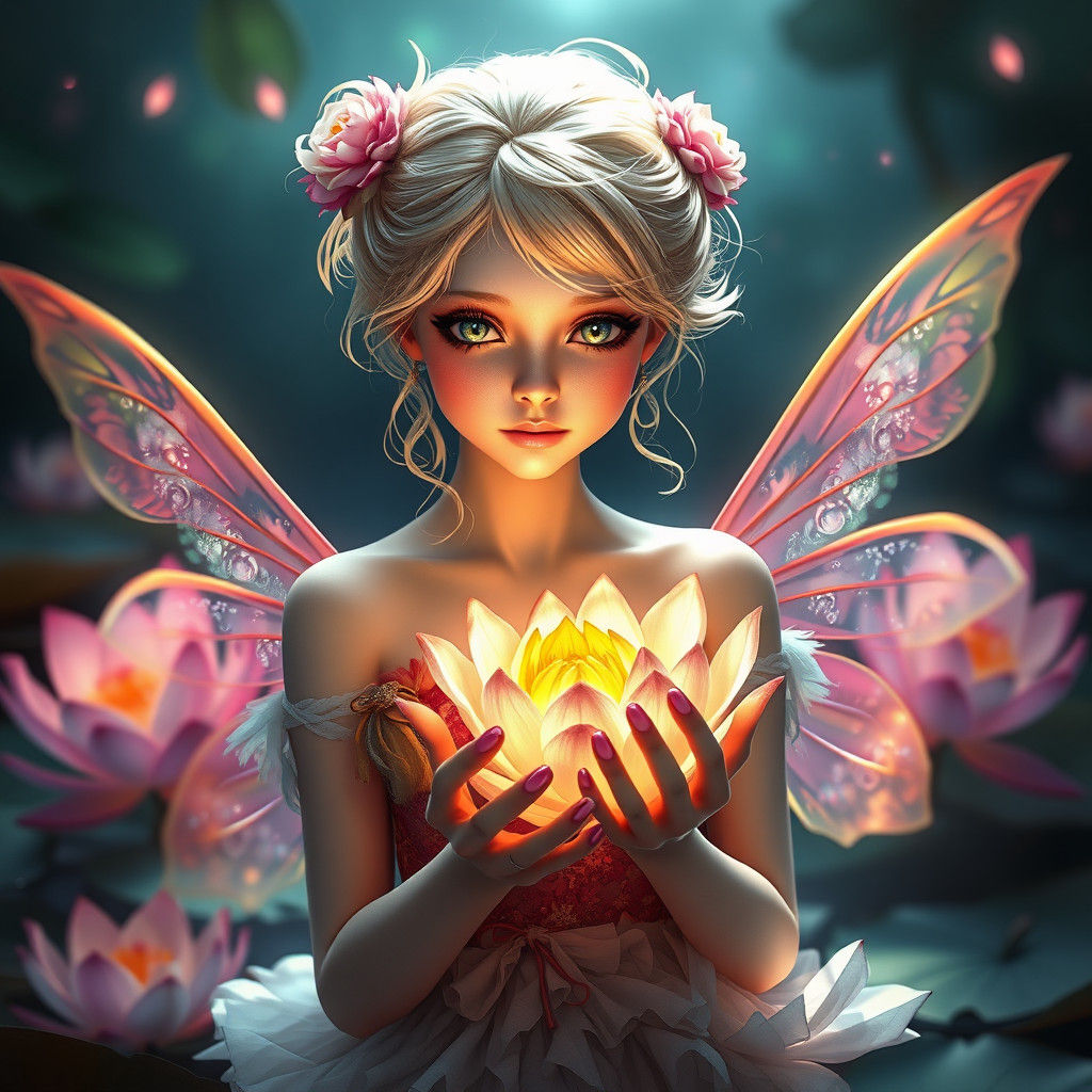 Ethereal Water Lily Fairy Concept Art