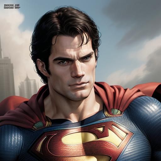 Henry Cavill as Superman in Comic Book Art