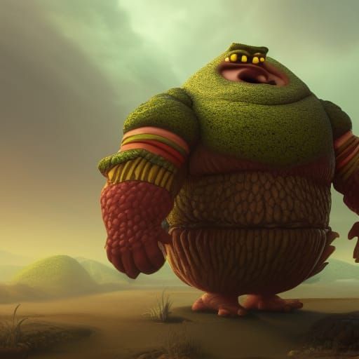 Avocado Man: Detailed Matte Painting in 8K