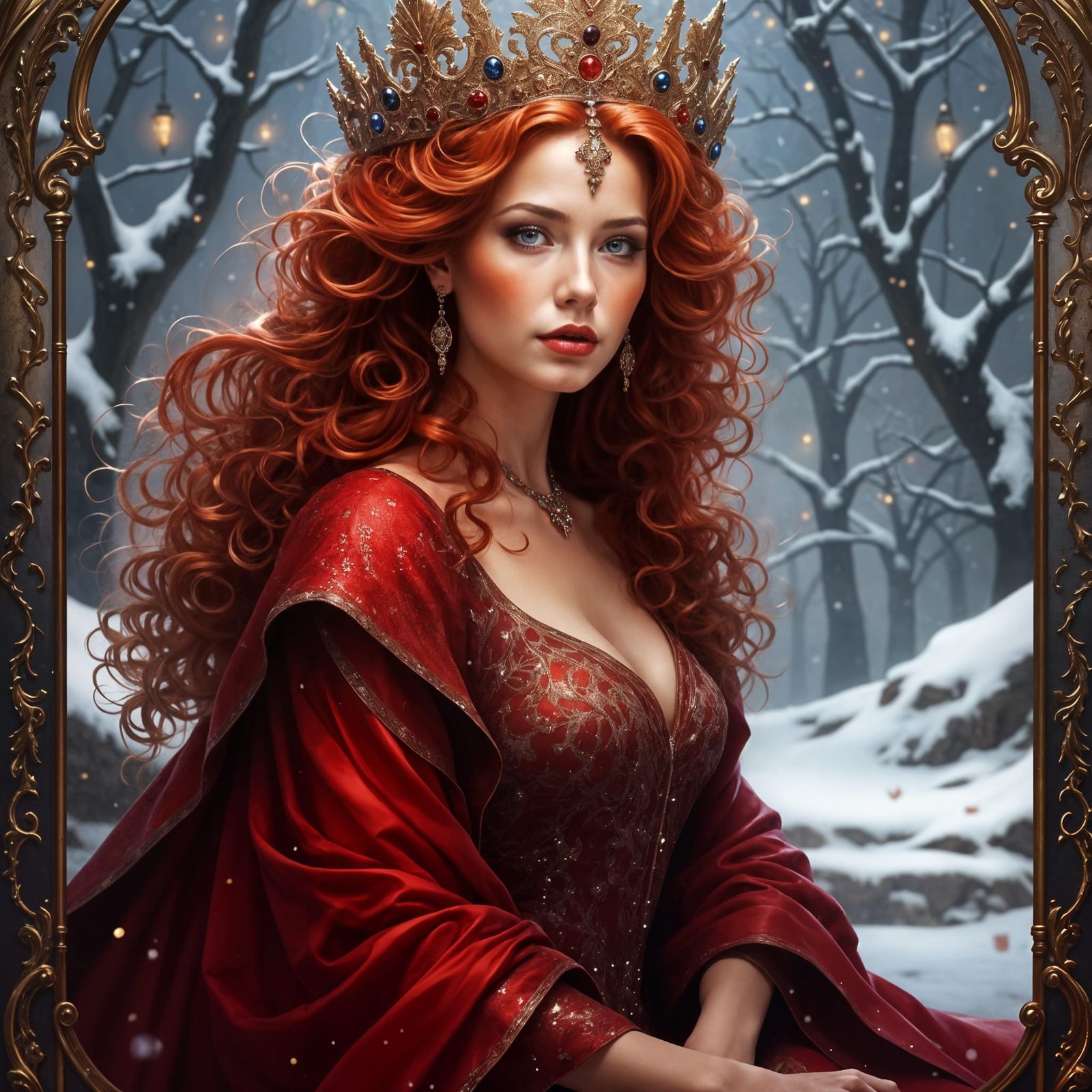 Goddess Mother Christmas in Elegant Fantasy Scenery