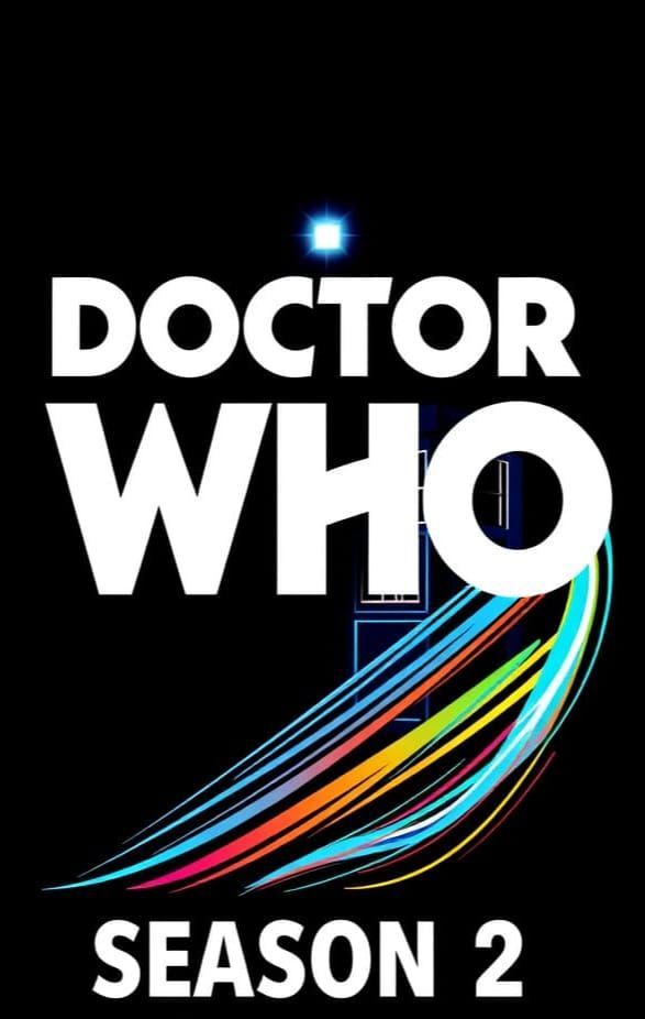 Doctor Who Title in Bold Letters with Vibrant TARDIS Icon