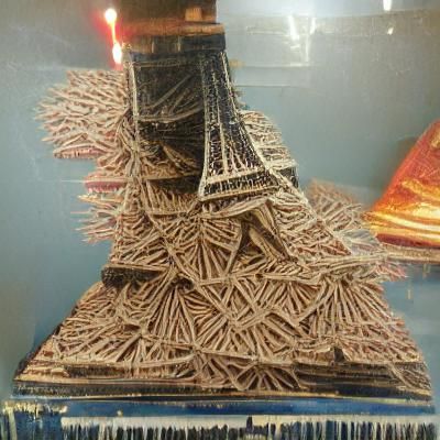 Eiffel Tower Constructed from Matchsticks